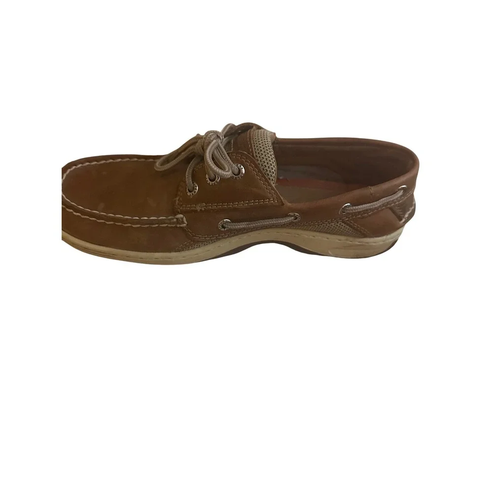 Sperry Top-Sider Mens Tan Leather Mesh Boat Shoes Loafers Nautical‎ Classic